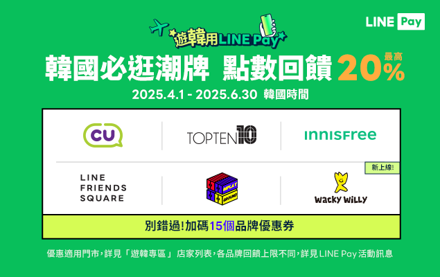 韓國指定潮牌最高20%